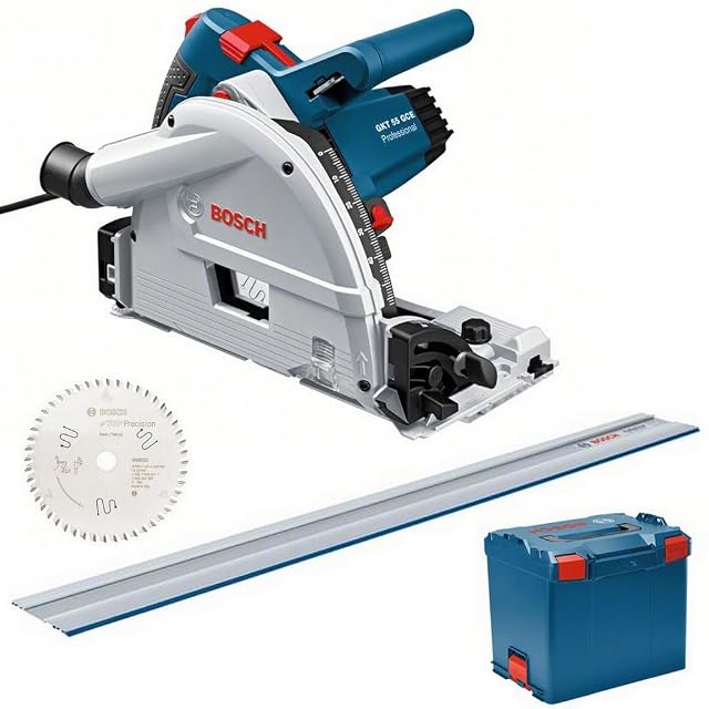 Sega ad affondamento Bosch Professional GKT 55 GCE con binario di guida FSN 1400, fotografia del prodotto