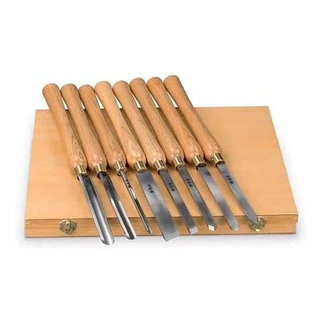 Serie Holzstar di otto utensili da tornio per legno, fotografia del prodotto