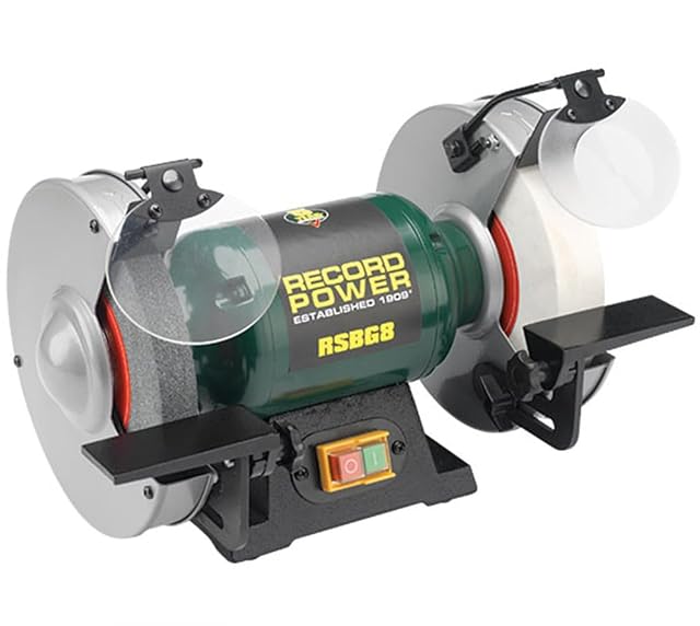 Mola da banco Record Power RSBG8 con due mole, fotografia del prodotto
